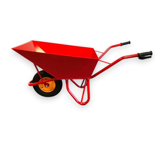 Kelberg Schubkarre Steinsetzer 120L ROT 2,5mm Stahl Wanne Daily VTL 4PR 400-8 ROT RAL 3020