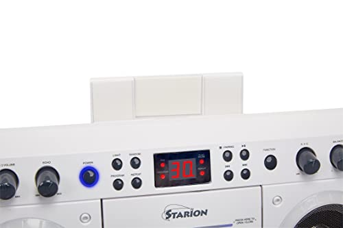 Starion Ks303W-B Portable Bluetooth/Cd+G Karaoke Machine - White #TOP4