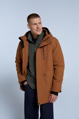 Animal Lisbon Mens Waterproof Parka - Taped Seams & Breathable Coat with Thermal Microfleece Lining & Pockets - Autumn Winter, Walking, Hiking & Outdoors Brown XS - Image 5