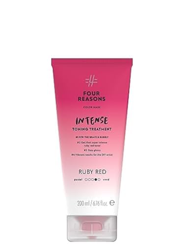 Four Reasons Tinte para el cabello, color rojo rubí, acondicionador natural y tinte intenso para el cabello, color rojo semipermanente, colores intensos y suaves
