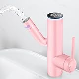Bathroom Faucets, Cactus Design, Single-Hole with Water-Powered Temperature Changing 3 Color Lights, 360° Rotatable...