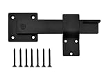 ZenSen Flip Fence Gate Latch, 5.5 Farm Gate Latch, Barn Door Flip Lock, Heavy Duty Iron, Matte Black
