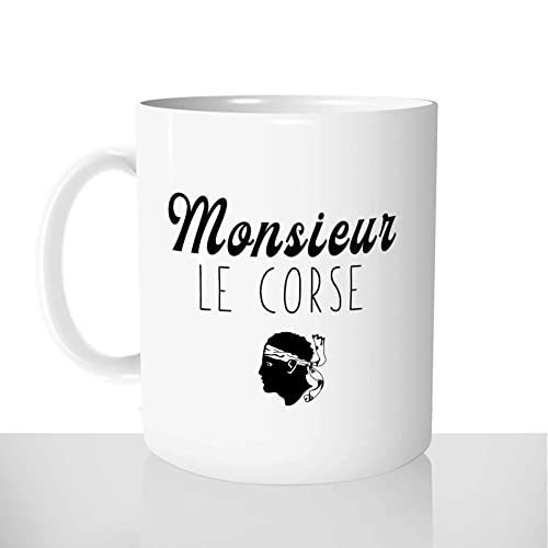 Mug-Cadeau Monsieur Le Corse - Tasse Idée Cadeau Original Collègue Corse Ile Vacances Homme - Noël Anniversaire