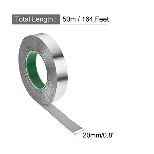 Image of Aluminum Foil Tape Adhesive Metal Tape, [for Sealing Patching Hot Cold HVAC, Duct, Pipe Insulation] - 1 inch /164ft /2.4 Mil