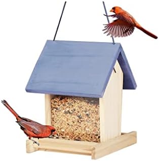 RJJ Alimentador de pájaros de Madera a Prueba de Lluvia a Prueba de Lluvia balcón al Aire Libre al Aire Libre alimentador de Aves Colgantes for pájaros Colgantes