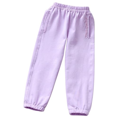 Flare Pants for Girls Cotton Pink Casual Slit Bell Bottoms Leggings with Pockets Kids Elastic Waist Bootcut Pants