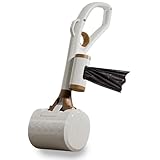 SRTFINE Pooper Scooper with Handle 14”, No Touch Waste Pickup Tool for Large Medium Small Dogs,Portable for Lawn Grass Dirt Gravel, Includes 1 Rolls Waste Bags (Brown)