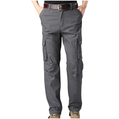 DESKABLY Lightweight Cargo Pants for Men Relaxed Fit Baggy Work Pants Hiking Casual Straight Cut Trousers with Multi Pockets