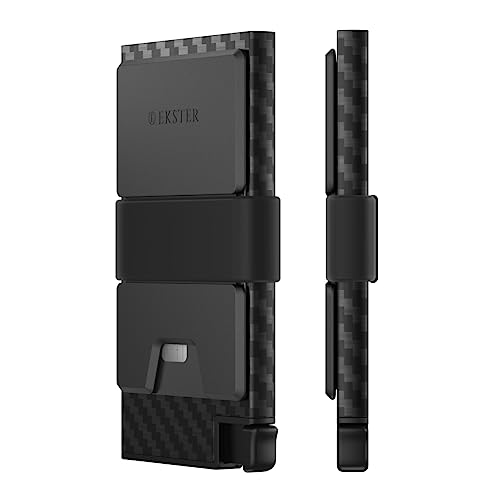 Image of Ekster - Aluminum Cardholder Wallet - Metal Aluminum Wallet for Men - Fits 12 Cards, RFID Blocking Layer, Ultra-Thin, Minimalist, Push Button, Swift Card Access, Expandable, Trackable (Carbon Fiber)