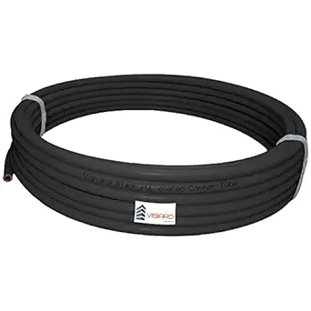 Visiaro Black PVC Coated Soft Copper Tube, Outer Dia 1/4 inch, Wall Thickness 16(L) swg, 1.5mm PVC coating, Pack of 1
