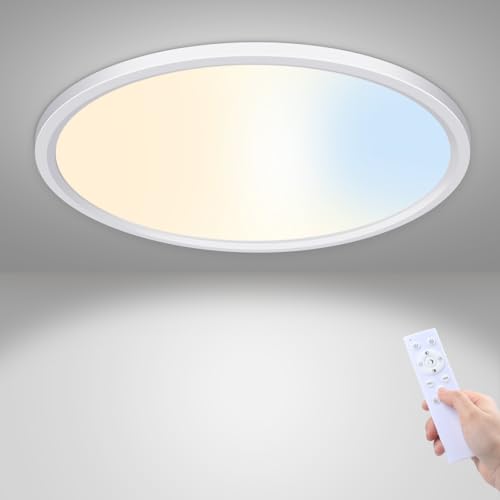 ALUSSO Plafon LED Techo Regulable con Mando, 24W 2400LM Lámpara Techo