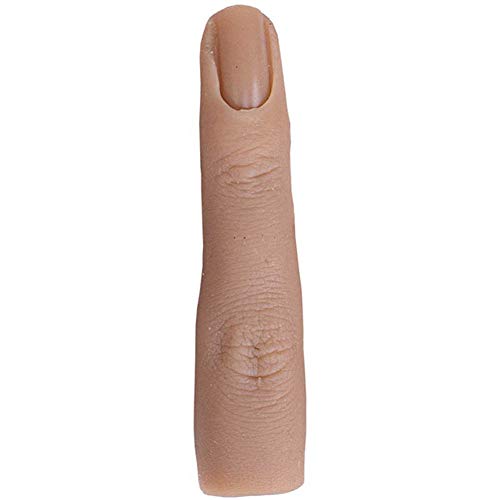 Dedo de silicona flexible de tamaño natural, entrenamiento de manicura de uñas modelo de dedo falso para exhibición de diseño de práctica de arte de uñas (2#) Cover