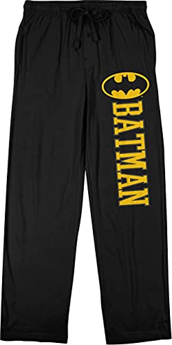 Bioworld Batman Title Logo Men's Black Drawstring Sleep Pajama Pants