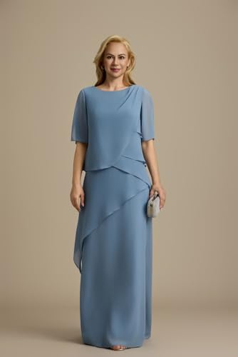 Basgute Women's Mother of The Bride Dresseses for Wedding 2025 Chiffon Long A Line Tiered Formal Evening Gown2