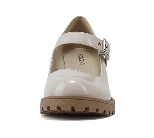 Image of Soda inchEviana inch ~ Women Mary Jane Round Toe Mid Chunky Block Heel Lug Sole Pump with Adjustable Strap