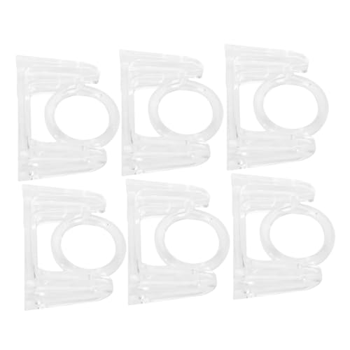 Cabilock 6pcs Adjustable No Drill Curtain Rod Brackets Transparent Plastic Hooks with Support for Easy Installation and Stable Hold for Various Window