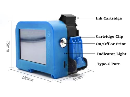 Image of Handheld Printer, Handheld Inkjet Printer, with 2.8in LED Touch Screen, Portable Mini Inkjet Coding Barcode Printer with Extra Cartridge for Logo Label Date Text Pattern, 28 Languages
