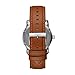 Fossil Men's Copeland Quartz Stainless Steel and Leather Three-Hand Watch, Color: Silver, Luggage (Model: FS5661)