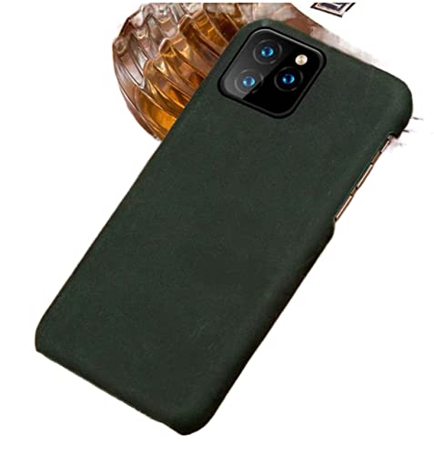 Funda trasera para iPhone 12 Pro GUMMMY en cuero retro verde de 6.1 pulgadas