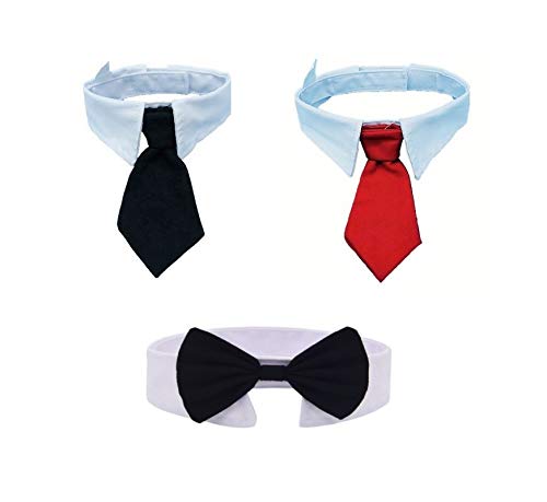 BnbnPup 3 Stück Gute Qualität Fliege Halsband für Kleine Hunde, Gentleman Aussehen Krawatte Bowknot Cover