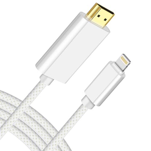 [MFi Certified] Lightning to HDMI Cable 10FT 1080P HD i Phone to HDMI Digital AV Adapter Sync Screen Connector Compatible for i Phone 14, i Pad to HD TV Projector Monitor, No App Need Plug & Play