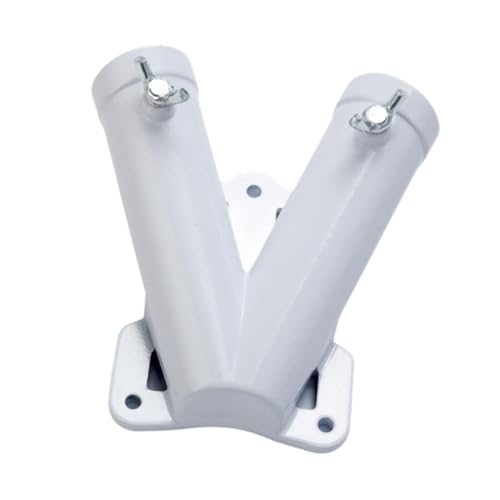 Support de mât de drapeau double ajustable en métal pour mur extérieur - 7