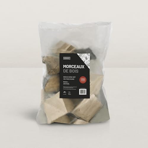 Kokko Morceaux de Bois pour Fumage à Chaud Grand Sac de Chunks de 1,5kg Permet de Fumer et d'augmenter la température du BBQ Fumage de viandes, Poissons