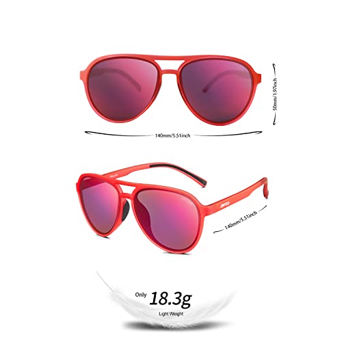 Image of Jefoo Polarized Aviator Sunglasses for Women Men Retro Trendy Sports Sunglasses for Outdoor UV400 Protection