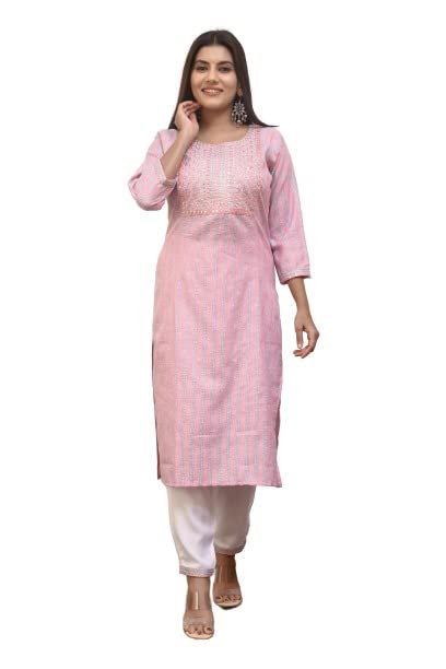 Image of Women Cotton Kurti Pant Set for Women 2552