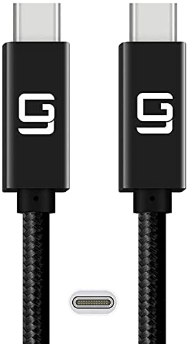 GodSpin USB C to USB C Cable (20Gbps) SuperSpeed [Certified] USB Type-C to USB Type-C, 100W Power (USB 3.1, 3.2, Thunderbolt 3) Nylon Braided, Dual 4k or Single 5k @60hz  Display (6.6ft/20Gbps)