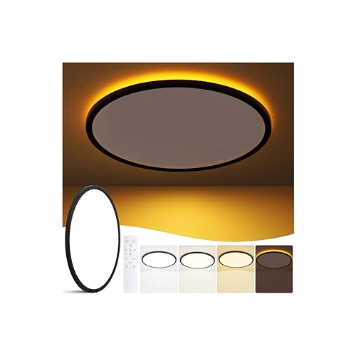 19 Inch Flush Mount Ceiling Light with Night Light, 45W