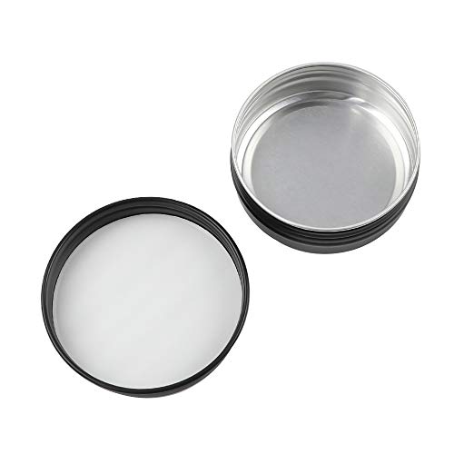Moretoes 36 Pack Tins, 2 Oz Lip Balm Containers, Black Metal Round Tins Aluminum Cans, Empty Tin with Screw Lids for Salve, Spices or Candies