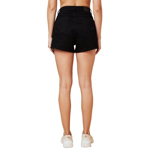 Image of Globus Women White Regular Fit Denim Shorts-3633776001