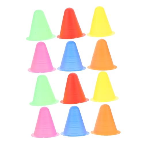 balacoo 12 Pack Orange Mini Cones Boys and Girls Soccer Cones Training Drills Stackable Suitable for Basketball Soccer Roller Skating Outdoor Indoor Sports