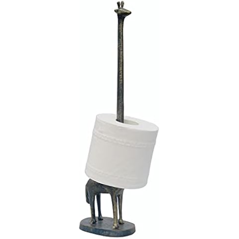 Cast Iron Bathroom Paper Holder, Rustic Giraffe Paper Towel Holder Countertop Free Standing Cover