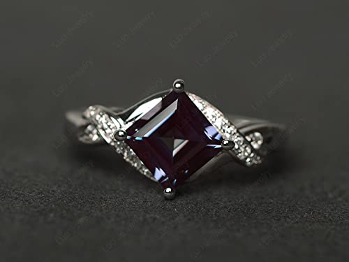 925 Sterling Silver Gemstone Ring Kite Set Square Cut 7X7 MM Engagement Ring for Women Jewelry2