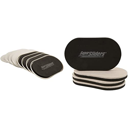 Supersliders 4704295N Reusable Furniture Movers For Carpet (8 Pack) & Supersliders 4705195N Reusable Furniture Movers For Hardwood Floors – Quickly And Easily Move Any Item 3-1/2” X 6” Linen (4 Pack) #TOP7