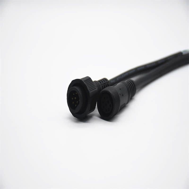 M19 PVC 9Pin Male and Female Screw Joint Connector IP67 Nylon Waterproof 0.2M Length 9 * 0.3㎜² Cable for LED