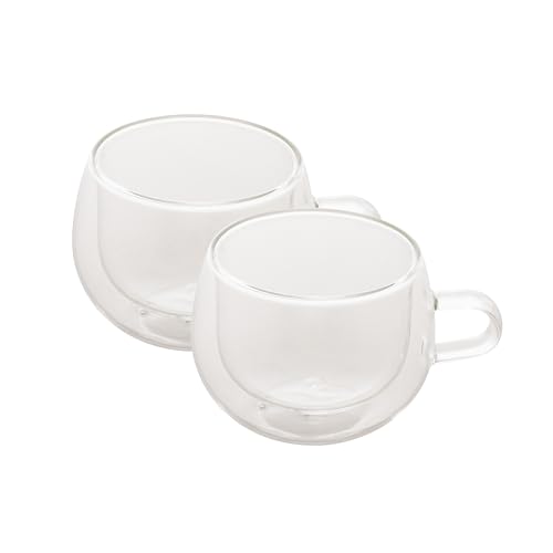 LYOR - Conjunto 2 X&iacute;caras de Caf&eacute; e Ch&aacute; Parede Dupla de Vidro Borossilicato 240ml