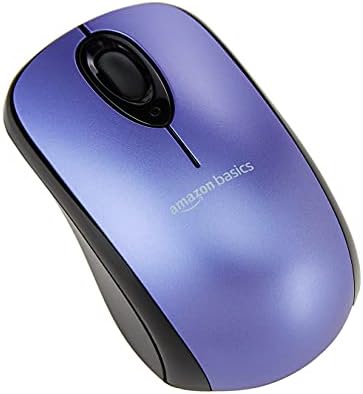 Amazon Basics Wireless Computer Mouse with USB Nano Receiver  Red