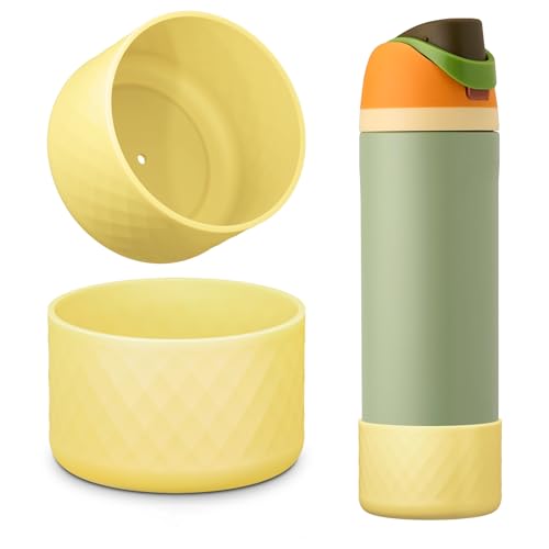 Silicone Boot for Owala Water Bottle 24 oz, 2PCS Anti-Slip Protective Sleeve for FreeSip/Twist/Flip Water Bottles, BPA Free, Dishwasher Safe, Bottom Bumper Cover Cup Accessories