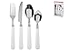 Home 756467 Servizio Posate 24 Pezzi, Inox, Manico Bianco, Acciaio Plastica