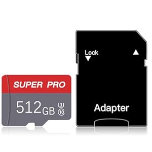 512 GB Micro SD -Kartenklasse 10 512GB TF -Karte mit SD -Adapter Hochgeschwindigkeitsspeiche... für Tablet, Kamera, Drohne