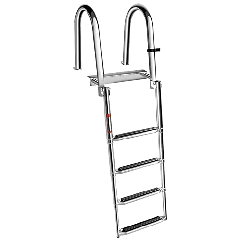 Escalera plegable telescópica para barco con barandilla 4 peldaños miniatura 4