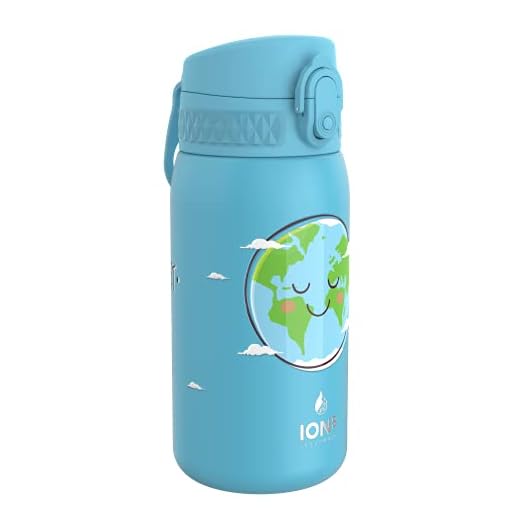 Ion8 Botella Agua Acero Inoxidable Termica Sin Fugas, 320ml, Tierra Feliz