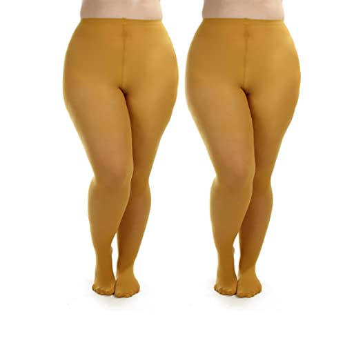 Image of Silky Toes Plus Size Tights for Women | 60D Soft Opaque Comfort Fit Pantyhose | Black or Colored 1-2 pairs | 1X-8X
