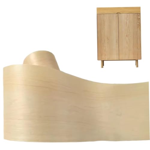 Rollo de chapa de madera, lámina de chapa de madera, paneles naturales flexibles de 8 pulgadas x 8 pies para entusiastas del bricolaje, carpinteros y restauración de muebles, lámina