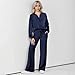 RXGOY Women's 2 Piece Outfits 2025 Casual Half Zip Wide Leg Pants Tracksuit Sets Lounge Set Travel Vacation Sweatsuits (US, Alpha, Large, Regular, Regular, Darkblue)