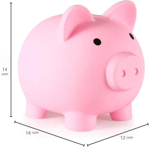 Image of Piggy Bank,Saving Box for Girls and Boys,Money Bank for Kids,Unbreakable Plastic Piggy Banks (Pink)