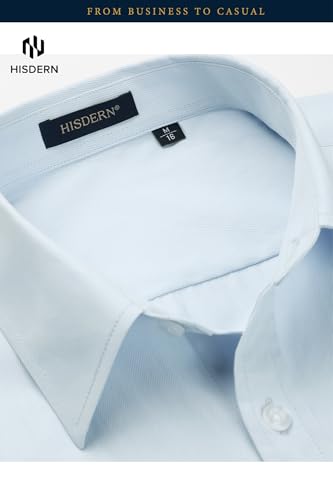 Image of HISDERN Mens Dress Shirts Long Sleeve Button Down Casual Shirts for Men Inner Contrast Formal Business Tuxedo Wedding Shirt